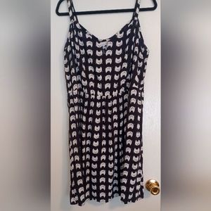 Black & White Cat Print Sundress Size 3XL